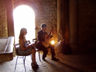 musicians in the Baptiserie Venasque, 2 Sept 2006