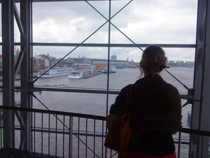 Looking out of Muziekgebouw aan't Ij, Amsterdam on 10 October 2009